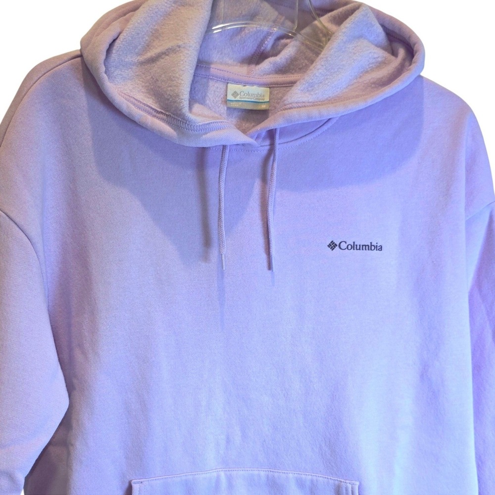 Columbia Hoodie Sweatshirt Pullover Womens Medium Purple‎ Mountain Lake Graphic - Picture 4 of 9